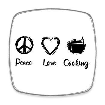 I love to cook - Square fridge magnet - white - Front