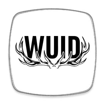 WUID – Modern Bavarian design with antlers - Square fridge magnet - white - Front