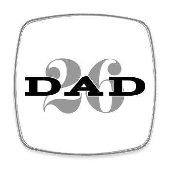Dad 26 Baby Vater Vatertag Geschenk Papa 2026 - Viereckiger Kühlschrankmagnet - Weiß - Vorne