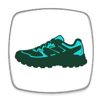 Flat Icon Sporty Sneaker - Square fridge magnet - white - Front