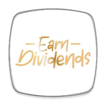 Earn dividends / Stock market - Square fridge magnet - white - Front