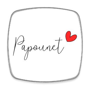 PAPOUNET. DAD. FATHER'S DAY. HAPPY FATHER'S DAY - Square fridge magnet - white - Front