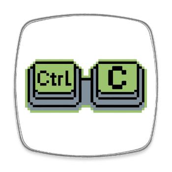 Ctrl C Ctrl V Parent Enfant Geek Famille Humour - Magnet carré - blanc - Devant