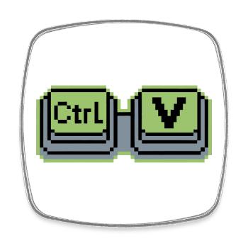 Ctrl C Ctrl V Parent Enfant Geek Famille Humour - Magnet carré - blanc - Devant