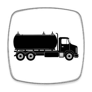Tanker truck - Square fridge magnet - white - Front