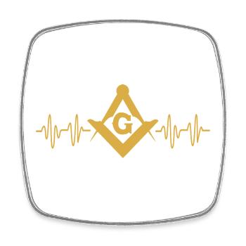 Illuminati maçonniques - Magnet carré - blanc - Devant