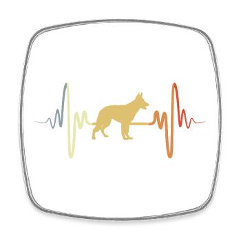 Deutscher Schäferhund Pulsschlag - Viereckiger Kühlschrankmagnet - Weiß - Vorne