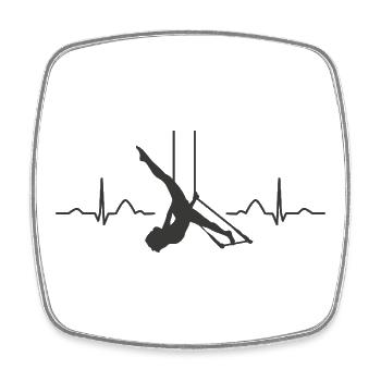 Aerialist Hearbeat EKG Cloud Swing Trapez - Viereckiger Kühlschrankmagnet - Weiß - Vorne