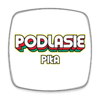 Podlasie Piła. Name des Retro-Bezirks - Viereckiger Kühlschrankmagnet - Weiß - Vorne