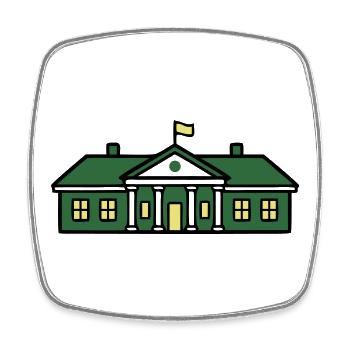  Tennis Country Club Vereinsheim - Viereckiger Kühlschrankmagnet - Weiß - Vorne