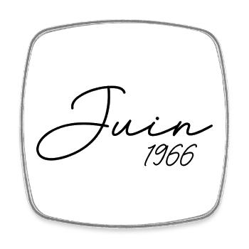 1966 Birthday June 1966 Gift June 1966 - Square fridge magnet - white - Front