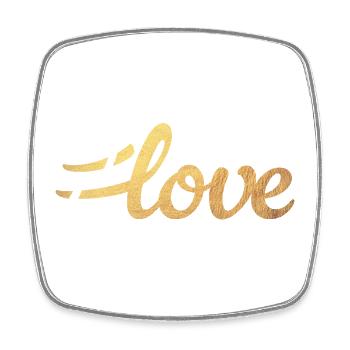 Hashtag Love Love Gold Handwriting Wedding Couples - Square fridge magnet - white - Front