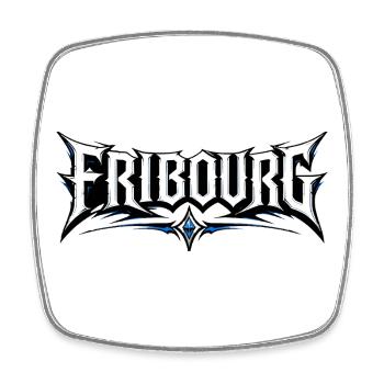 FRIBOURG Schrift - Viereckiger Kühlschrankmagnet - Weiß - Vorne