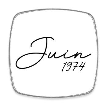 Geburtstag 1974 Juni 1974 Geschenk Juni 1974 - Viereckiger Kühlschrankmagnet - Weiß - Vorne
