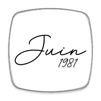 Geburtstag 1981 Juni 1981 Geschenk Juni 1981 - Viereckiger Kühlschrankmagnet - Weiß - Vorne