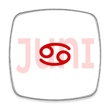 Birthday June - Zodiac sign Cancer - Square fridge magnet - white - Front