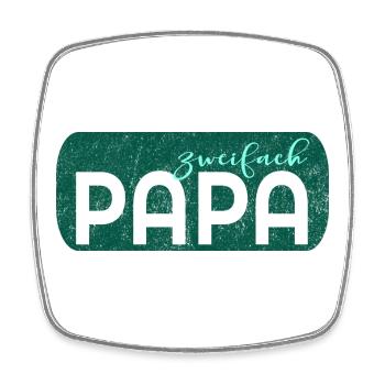 Zweifach Vater Papa - Viereckiger Kühlschrankmagnet - Weiß - Vorne