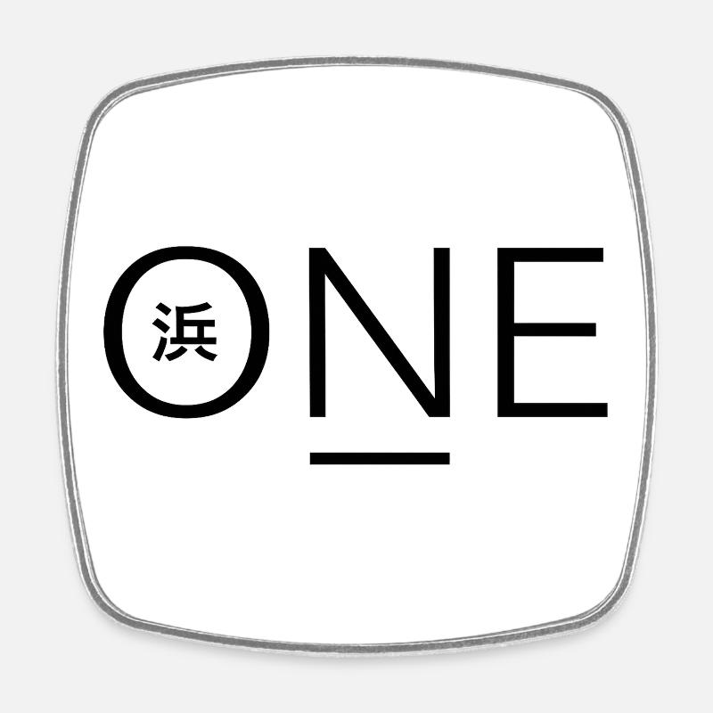 ONE-Logo - Viereckiger Kühlschrankmagnet - Weiß