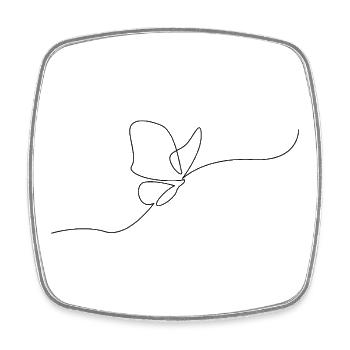 Minimalist butterfly in line art - Square fridge magnet - white - Front