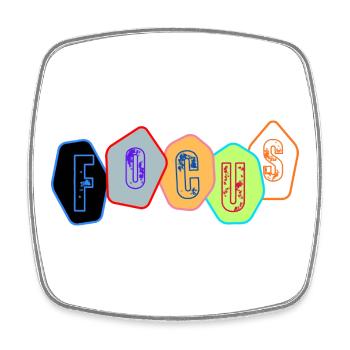 Focus in chrome blocks - Square fridge magnet - white - Front