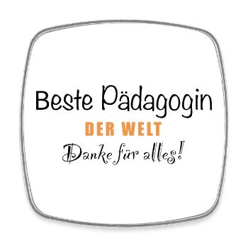 Beste Pädagogin der Welt - Viereckiger Kühlschrankmagnet - Weiß - Vorne