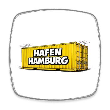Hafen Hamburg Container - Viereckiger Kühlschrankmagnet - Weiß - Vorne