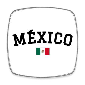 Drapeau du Mexique Noir - Magnet carré - blanc - Devant