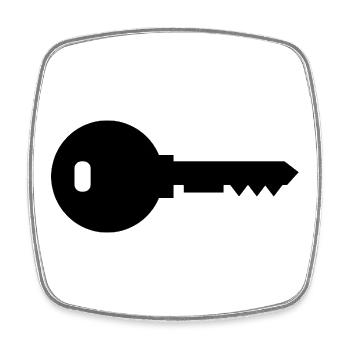 House key - Square fridge magnet - white - Front