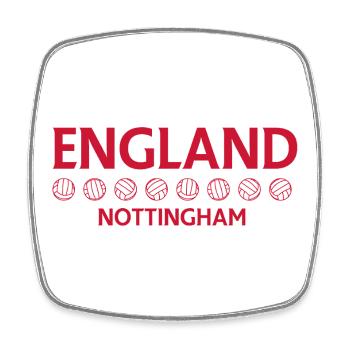 Nottingham England Fußballemblem - Viereckiger Kühlschrankmagnet - Weiß - Vorne