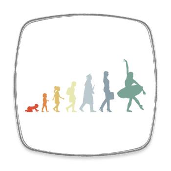 Vintage ballet dancer Evolution - Square fridge magnet - white - Front