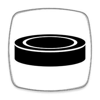 Eishockey-Puck - Viereckiger Kühlschrankmagnet - Weiß - Vorne