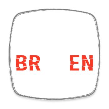 I'm Broken Distressed Typography - Square fridge magnet - white - Front
