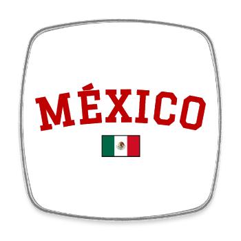 Drapeau du Mexique Rouge - Magnet carré - blanc - Devant