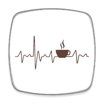 Coffee and Espresso Design Heartbeat for Baristas - Square fridge magnet - white - Front