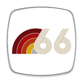 Vintage Astro 60 Jahre Sixties Party 1966 - Viereckiger Kühlschrankmagnet - Weiß - Vorne