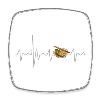 Pho Suppe mit Heartbeat Nudelsuppe Vietnam Design - Viereckiger Kühlschrankmagnet - Weiß - Vorne