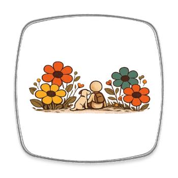 The Little Thought | Best Friends - Square fridge magnet - white - Front