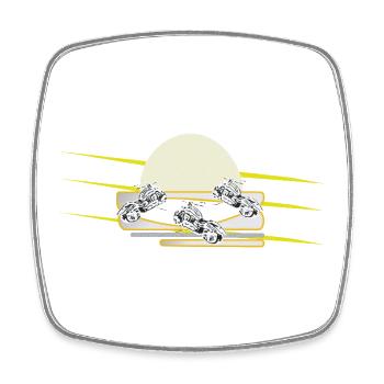 Biker Motorrad Chopper  - Viereckiger Kühlschrankmagnet - Weiß - Vorne