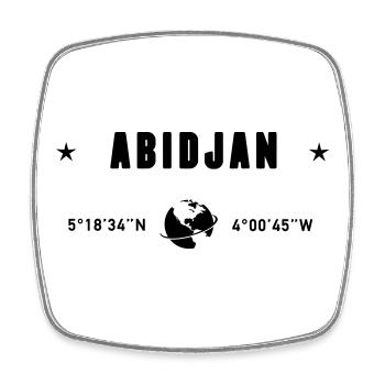 Abidjan Ivory Coast Coordinates Earth - Square fridge magnet - white - Front