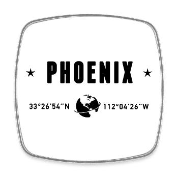 Phoenix, Arizona, Koordinaten Planet Erde - Viereckiger Kühlschrankmagnet - Weiß - Vorne