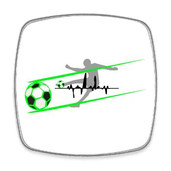 Fußball Fußballspieler Herzwellen  - Viereckiger Kühlschrankmagnet - Weiß - Vorne