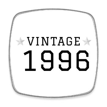 VINTAGE_1996_texte_noir_sans_arriere_plan_co - Magnet carré - blanc - Devant