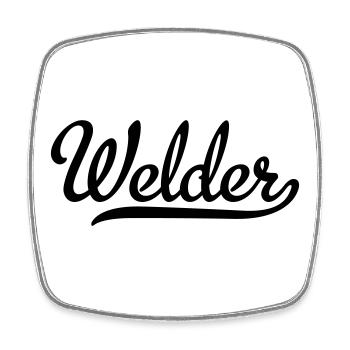 Schweißer - Viereckiger Kühlschrankmagnet - Weiß - Vorne