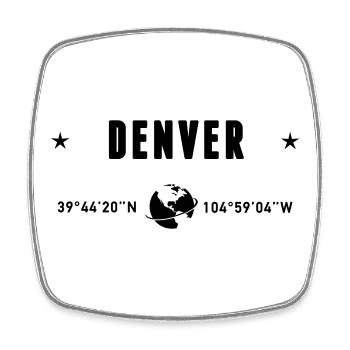 Denver Colorado Coordinates Planet Earth - Square fridge magnet - white - Front