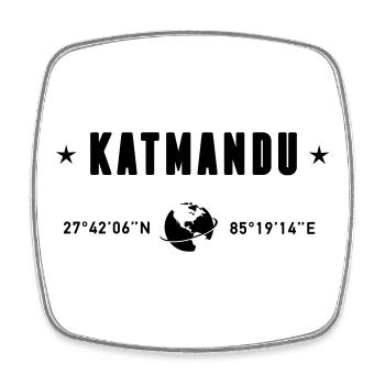 Kathmandu, Nepal, Koordinaten Planet Erde - Viereckiger Kühlschrankmagnet - Weiß - Vorne