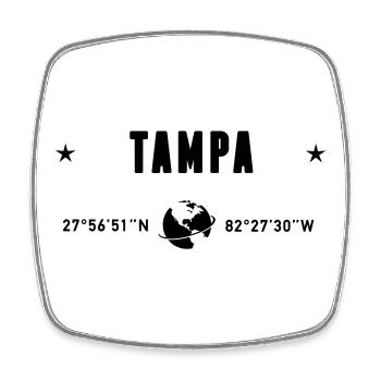 Tampa Florida Coordinates Planet Earth - Square fridge magnet - white - Front