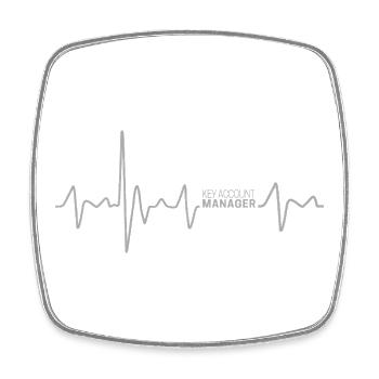 Gestionnaire de comptes clés Heartbeat pour la conception du vendeur - Magnet carré - blanc - Devant