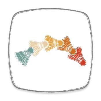 Badminton - Courbe de vol de badminton dans un style rétro - Magnet carré - blanc - Devant