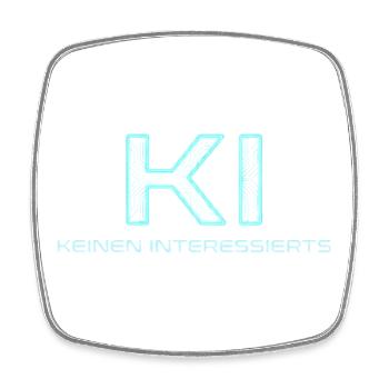 KI Neon Circuit Keinen Interessierts - Viereckiger Kühlschrankmagnet - Weiß - Vorne