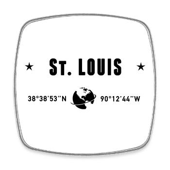 St Louis Missouri Coordinates Planet Earth - Square fridge magnet - white - Front
